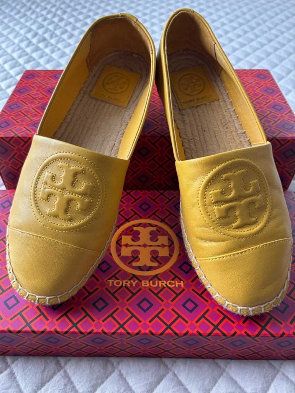 Tory Burch Yellow Nappa Leather Espadrilles - Picture 3 of 7